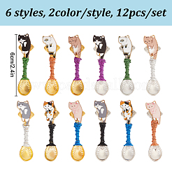 12Pcs 6 Styles Alloy Big Pendants&nbsp;PALLOY-DR00004
