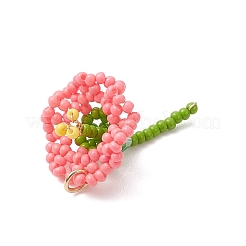 Glass Seed Beaded Flower Pendants&nbsp;PALLOY-MZ01171