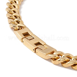 Ion Plating(IP) 304 Stainless Steel Curb Chains Necklace for Women&nbsp;NJEW-E155-02G-01