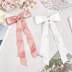Big Bowknot Polyester Alligator Hair Clips&nbsp;AJEW-CP0008-42B-01