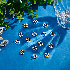 24Pcs 6 Styles Heart Brass Charms&nbsp;KK-AR0004-78