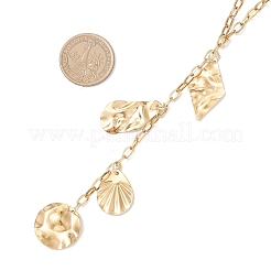 201 Stainless Steel Geometric Tassel 304 Stainless Steel Cable Chain Y Necklaces for Women&nbsp;NJEW-JN05593