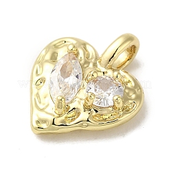 Brass Micro Pave Cubic Zirconia Pendants&nbsp;KK-K371-04G
