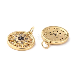 Brass Micro Pave Cubic Zirconia Pendants&nbsp;ZIRC-P092-014G-RS