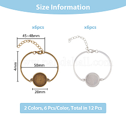 DIY Blank Dome Flat Round Link Bracelet Making Kit&nbsp;DIY-FH0005-75