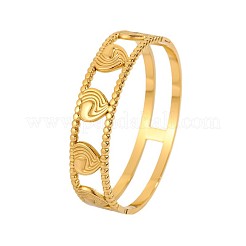304 Stainless Steel Heart Wave Cutout Hinged Cuff Bangles for Women&nbsp;WG6F9C2-01