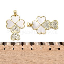 Brass Micro Pave Cubic Zirconia Pendants&nbsp;KK-D057-08G