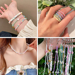 932Pcs 4 Colors Drawbench Style Glass Seed Beads&nbsp;SEED-TADJ0001-06