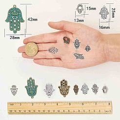 Tibetan Style Alloy Hamsa Hand/Hand of Miriam Pendants&nbsp;TIBEP-SC0001-08