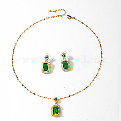 Brass Micro Pave Cubic Zirconia Jewelry Sets for Women&nbsp;CT9369-2