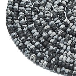 Natural Snowflake Obsidian Beads Strands&nbsp;G-P575-A23-4x2mm