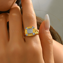 Brass Micro Pave Cubic Zirconia Finger Rings for Women&nbsp;GF8106-4