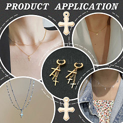100Pcs 304 Stainless Steel Tiny Cross Charms&nbsp;FIND-UN0004-03
