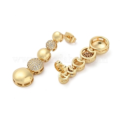 Brass Micro Pave Cubic Zirconia Dangle Stud Earrings&nbsp;EJEW-P252-06D-G