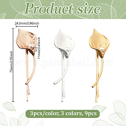 9Pcs 3 Colors Iron Hair Bobby Pins&nbsp;PHAR-HY0001-12