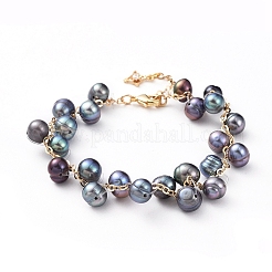 Cultured Freshwater Pearl  Beaded Bracelets&nbsp;BJEW-JB04819