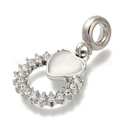 Rack Plating Alloy Crystal Rhinestone European Dangle Charms&nbsp;PALLOY-P307-11A-P