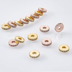 Brass Micro Pave Cubic Zirconia Bead Spacers&nbsp;ZIRC-NB0001-38