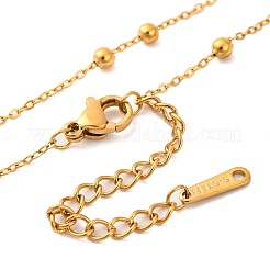 Ion Plating(IP) 304 Stainless Steel Heart Pendant Ball Chain Necklaces for Women&nbsp;NJEW-G142-02G