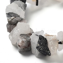 Raw Rough Natural Black Rutilated Quartz Beads Strands&nbsp;G-P528-A07-01