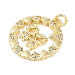 Rack Plating Brass Micro Pave Cubic Zirconia Pendants&nbsp;KK-H509-33G