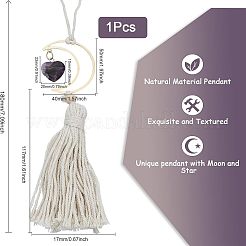 Natural Raw Rose Quartz Pendant Decoration&nbsp;HJEW-WH0043-18A