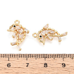 Brass Pave Cubic Zirconia Pendants&nbsp;KK-T074-96G