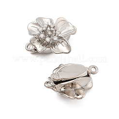 Brass Micro Pave Clear Cubic Zirconia Box Clasps&nbsp;KK-C075-18P