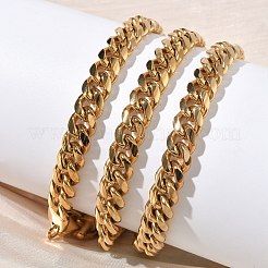 8MM 304 Stainless Steel Cuban Link Chain OT Necklaces for Men&nbsp;NJEW-G193-01G