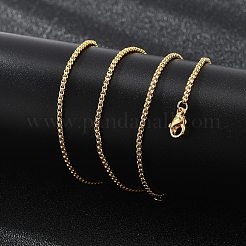 1.8mm Rack Plating Brass Box Chain Necklaces for Women Men&nbsp;MAK-L044-60G-2A