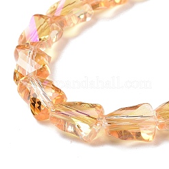 Faceted Electroplated Transparent Glass Beads Strands&nbsp;GLAA-G092-A01
