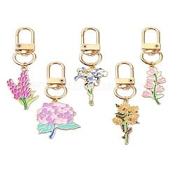 Alloy Enamel Flower Pendant Decorations&nbsp;HJEW-YW00023-01