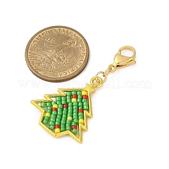Christmas Theme Glass Seed & Alloy Pendants Decorations&nbsp;HJEW-MZ00312-02