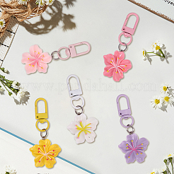 20Pcs 5 Colors Resin Flower Pendant Decoraitons&nbsp;FIND-BBC0004-93