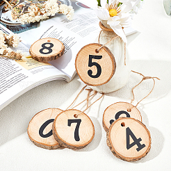Natural Wood Hanging Pendant Decorations&nbsp;HJEW-WH0021-12