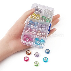 60Pcs 10 Colors Rondelle Resin European Beads&nbsp;RPDL-YW0001-09