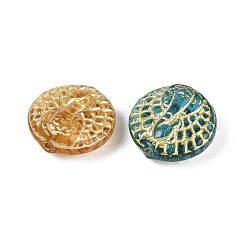 Flat Round with Peacock Glass Beads&nbsp;GLAA-T025-70M