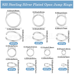 300Pcs 7 Styles Rack Plating Brass Open Jump Rings&nbsp;KK-BBC0027-30S
