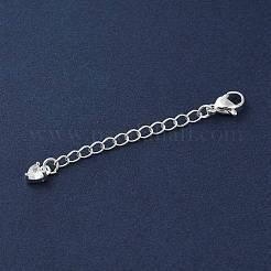 Brass Micro Pave Clear Cubic Zirconia Chain Extender&nbsp;KK-G491-52B-S