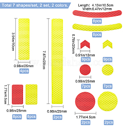 2 Sheet 2 Color Waterproof Plastic Reflective Sticker&nbsp;DIY-GF0004-87