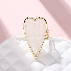 Heart Natural Gemstone Finger Rings&nbsp;RJEW-M076-03G