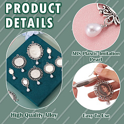 10Pcs 5 Style Alloy Pendant Cabochon Settings&nbsp;HJEW-TAC0120