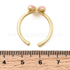 Brass Micro Pave Cubic Zirconia Cuff Open Rings for Women&nbsp;RJEW-B160-08G-01