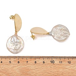 Natural Baroque Keshi Pearl Stud Dangle Earring&nbsp;EJEW-JE07134