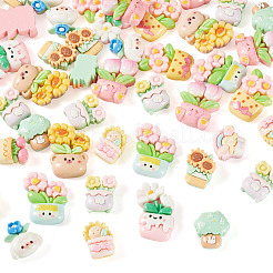 48Pcs 2 Styles Opaque Resin Cabochons&nbsp;RESI-TA0005-56