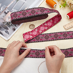 Ethnic Style Polyester Flower Jacquard Ribbons&nbsp;DIY-WH0656-62