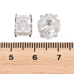 Brass Clear Cubic Zirconia Beads&nbsp;KK-B186-21C-P