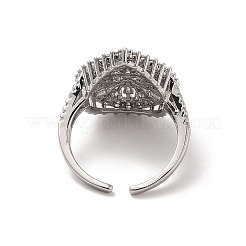 Brass Micro Pave Cubic Zirconia Open Cuff Rings&nbsp;RJEW-R146-16C-P