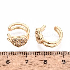 Brass Micro Pave Clear Cubic Zirconia Cuff Earrings&nbsp;EJEW-T047-79G