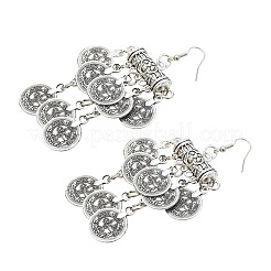 Alloy Coin Tassel Dangle Earrings&nbsp;FS-WG6BAD0-01